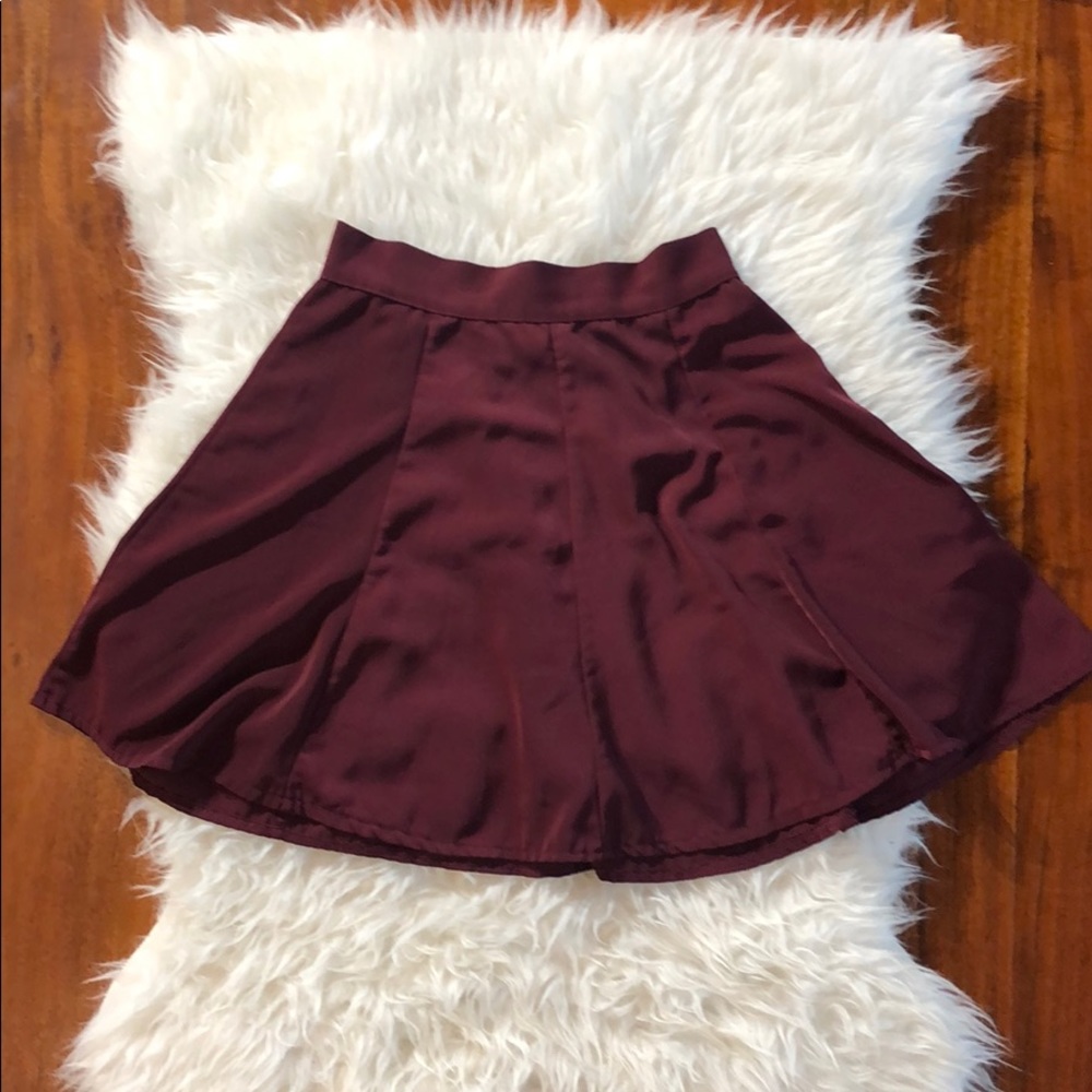 Brandy Melville Burgundy A-Line Mini Skirt